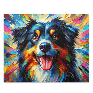 Australischer Schäferhund: Acryl-Dreifarben-Aussie Puzzle