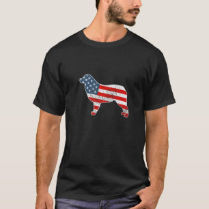 Australischer Schäferhund Amerikanische Flagge Pat T-Shirt