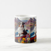Australischer Schäferhund auf Paddle: Ein Landscha Kaffeetasse (Mittel)