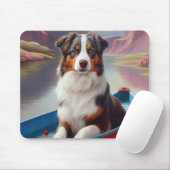 Australischer Schäferhund auf Paddle: Ein Landscha Mousepad (Mit Mouse)