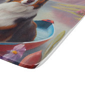 Australischer Schäferhund auf Paddle: Ein Landscha Schneidebrett (Ecke)