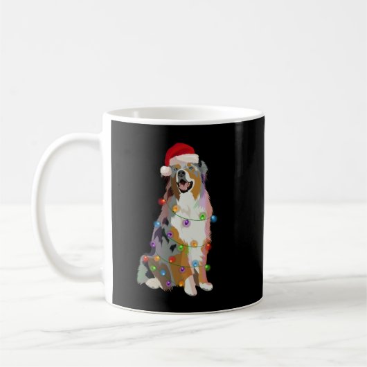 Australischer Schäferhund Aussi Christmas Lights X Kaffeetasse (Links)