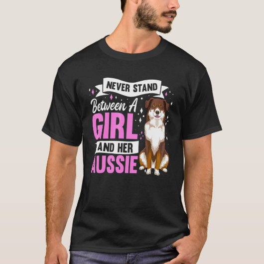 Australischer Schäferhund Aussie Besitzer Mädchen T-Shirt (Vorderseite)