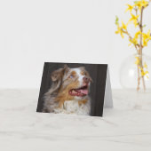 Australischer Schäferhund Aussie Welpe Dog Liebe H Karte (Gelbe Blume)