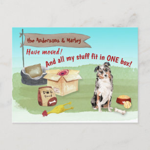 Australischer Schäferhund bewegen unsere neue Adre Postkarte