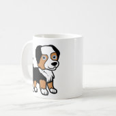 Australischer Schäferhund Black Tri Cartoon mit Sc Kaffeetasse (Vorderseite Links)