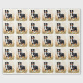 Australischer Schäferhund Black Tricolor Aussie Hu Geschenkpapier (Flach)