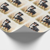 Australischer Schäferhund Black Tricolor Aussie Hu Geschenkpapier (Ecke)