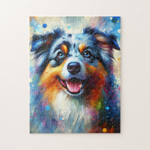 Australischer Schäferhund Blue Merle Dog Acrylic P Puzzle