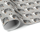 Australischer Schäferhund Blue Merle Wrapping Pape Geschenkpapier (Rolleneckpunkt)