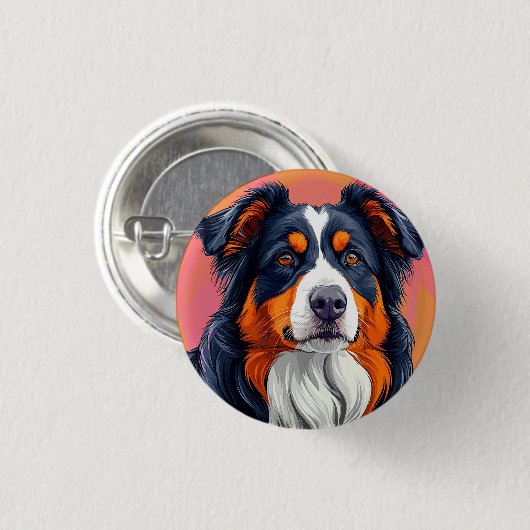 Australischer Schäferhund Button (Vorne & Hinten)