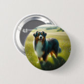 Australischer Schäferhund Button (Vorne & Hinten)