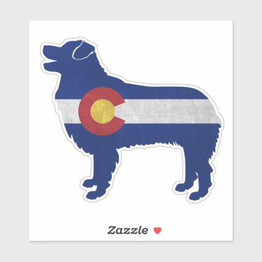 Australischer Schäferhund Dog Breed Colorado Flag Aufkleber (Blatt)