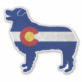 Australischer Schäferhund Dog Breed Colorado Flag Aufkleber (Vorderseite)