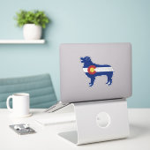 Australischer Schäferhund Dog Breed Colorado Flag Aufkleber (Laptop auf Schreibtisch)