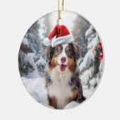 Australischer Schäferhund Dog Christmas Keepake Keramik Ornament (Links)