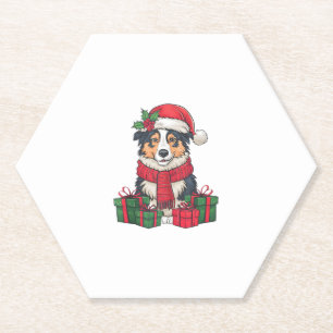 Australischer Schäferhund Dog Christmas Party Holi Untersetzer