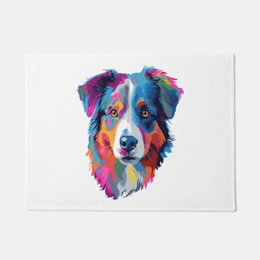 Australischer Schäferhund Dog Colorful 3 Fußmatte (Vorderseite)