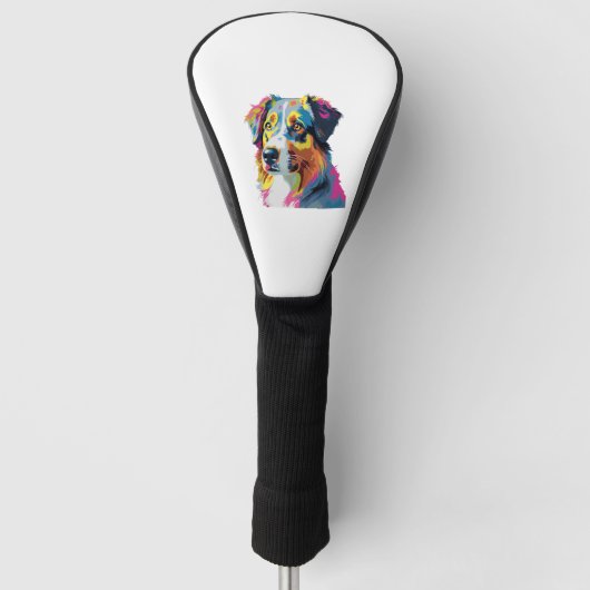 Australischer Schäferhund Dog Colorful 5 Golf Headcover (Vorderseite)