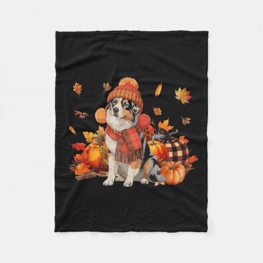 Australischer Schäferhund Dog Fall Scarf Leopard P Fleecedecke (Vorderseite)