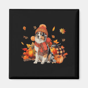 Australischer Schäferhund Dog Fall Scarf Leopard P Magnet