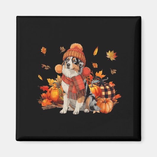 Australischer Schäferhund Dog Fall Scarf Leopard P Magnet (Vorne)