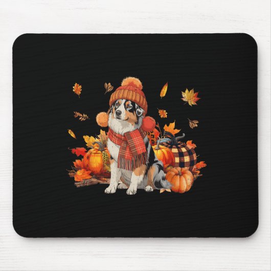 Australischer Schäferhund Dog Fall Scarf Leopard P Mousepad (Vorne)