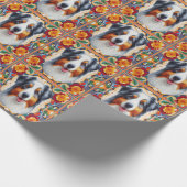 Australischer Schäferhund Dog Floral farbenfrohe G Geschenkpapier (Ecke)