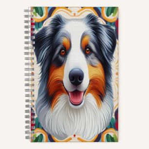 Australischer Schäferhund Dog Floral farbenfrohe G Notizblock