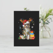 Australischer Schäferhund Dog Lights Weihnachtsman Einladung (Stehend Vorderseite)