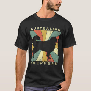 Australischer Schäferhund Dog Retro 70er Vintag T-Shirt