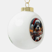 Australischer Schäferhund Dog Roller Untersetzer W Keramik Kugel-Ornament (Links)