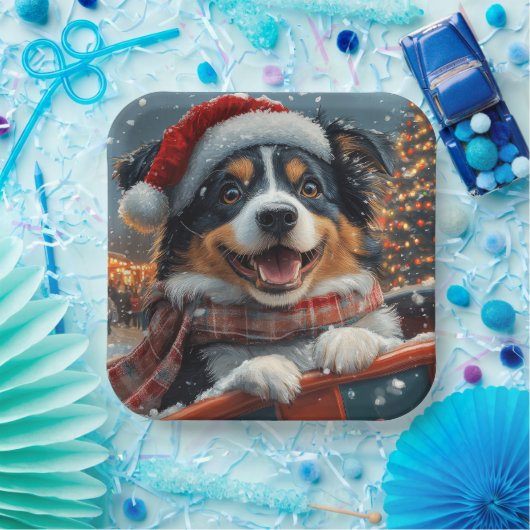 Australischer Schäferhund Dog Roller Untersetzer W Pappteller (Party)