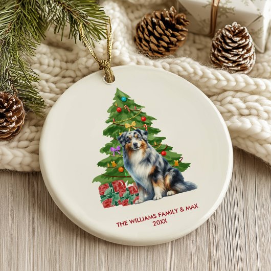 Australischer Schäferhund - Familie Weihnachten Keramik Ornament