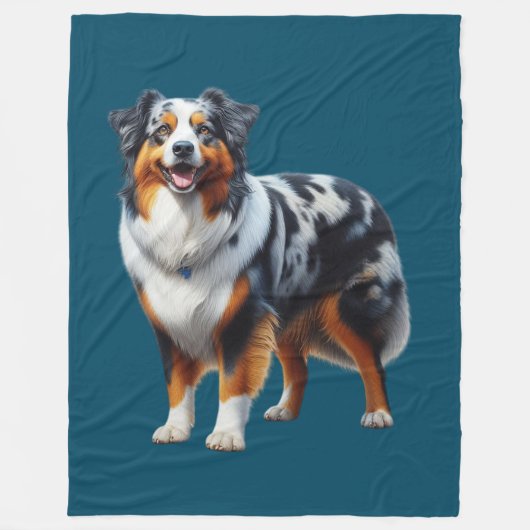 Australischer Schäferhund Fleecedecke (Vorderseite)