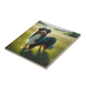 Australischer Schäferhund Fliese (Seite)