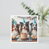 Australischer Schäferhund, Geburtskarte des Hundes Einladung (Stehend Vorderseite)