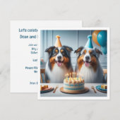 Australischer Schäferhund, Geburtskarte des Hundes Einladung (Vorne/Hinten)