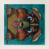 Australischer Schäferhund gegenüber Jigsaw Puzzle (Horizontal)