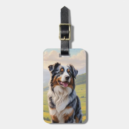Australischer Schäferhund-Gepäckanhänger Gepäckanhänger (Vorderseite vertikal)