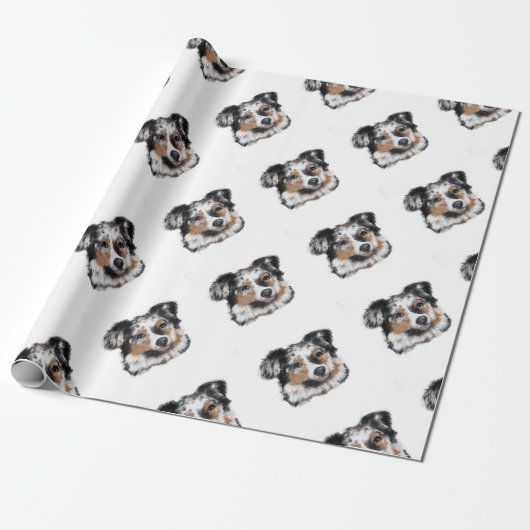 Australischer Schäferhund Geschenkpapier (Ungerollt)