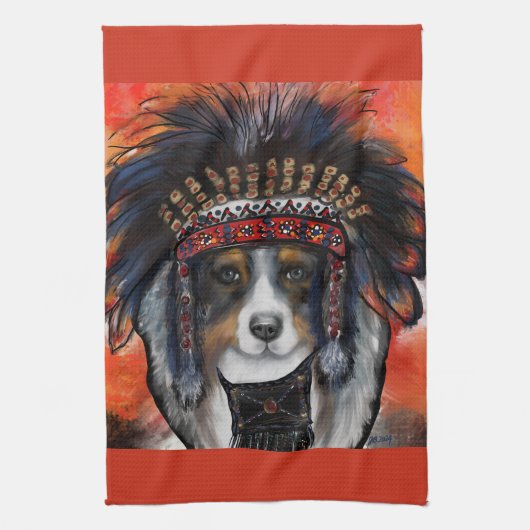 AUSTRALISCHER SCHÄFERHUND GESCHIRRTUCH (Vertikal)