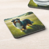 Australischer Schäferhund Getränkeuntersetzer (Linke Seite)