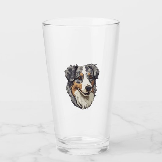 Australischer Schäferhund Glas (Vorderseite)