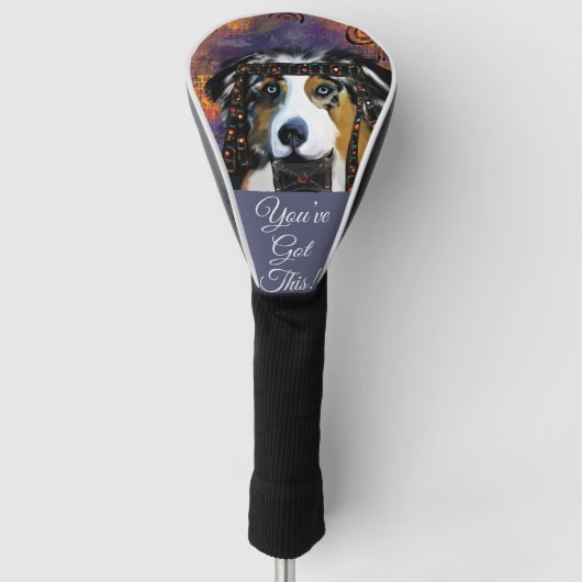 AUSTRALISCHER SCHÄFERHUND GOLF HEADCOVER (Vorderseite)