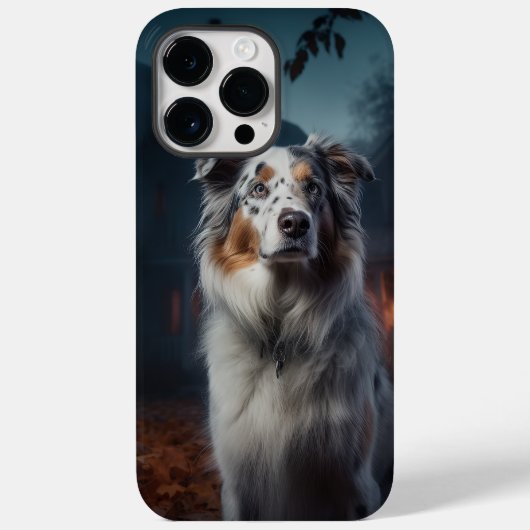 Australischer Schäferhund Halloween Beängstigend Case-Mate iPhone Hülle (Rückseite)