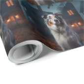 Australischer Schäferhund Halloween Beängstigend Geschenkpapier (Rolleneckpunkt)