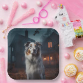 Australischer Schäferhund Halloween Beängstigend Pappteller (Party)