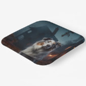 Australischer Schäferhund Halloween Beängstigend Pappteller (Gewinkelt)