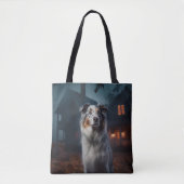 Australischer Schäferhund Halloween Beängstigend Tasche (Vorderseite)